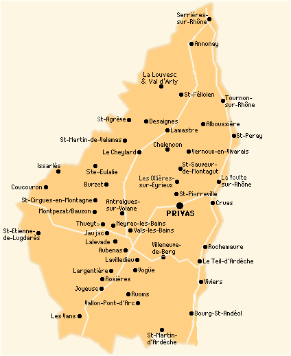 cartes des offices de tourisme ard�chois