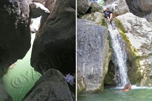 canyoning en ardèche : ruisseau comane toboggan