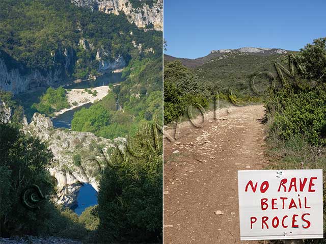 vtt en ardèche : sentier st remeze vallon pont arc